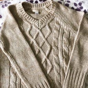 Thick Cream V-Neck Sweater